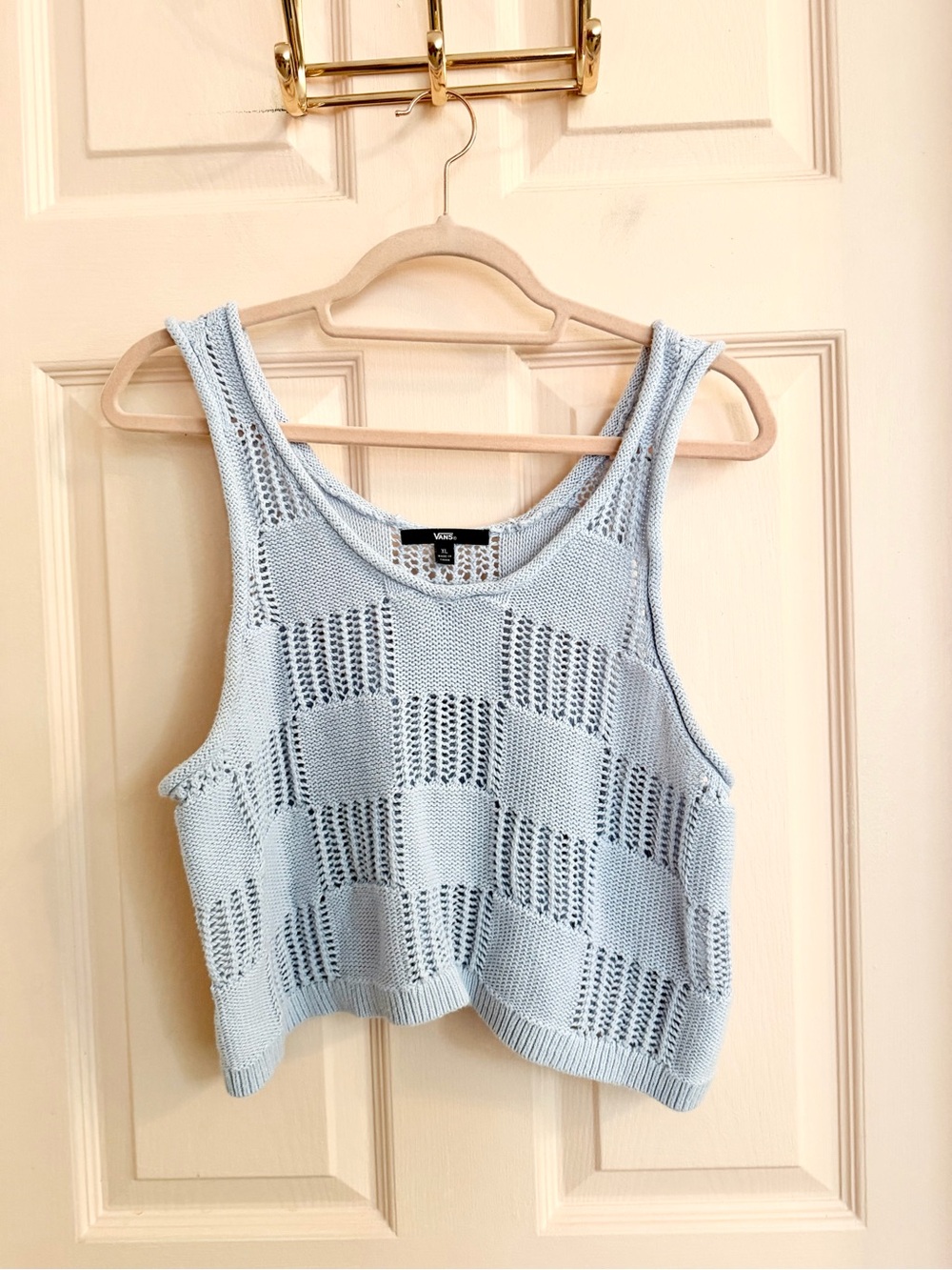 Blue vans knit crop tank